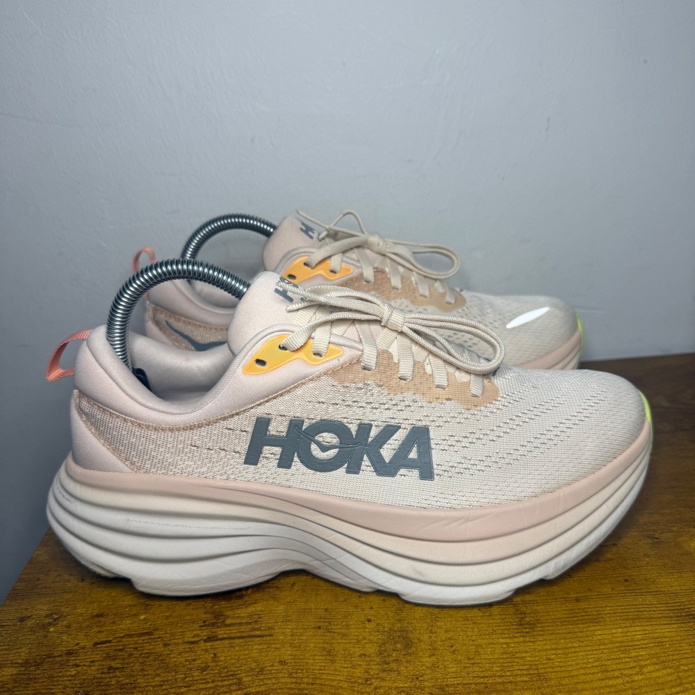 Hoka Bondi 8 Running Shoes Womens Size 8.5 B Peach
